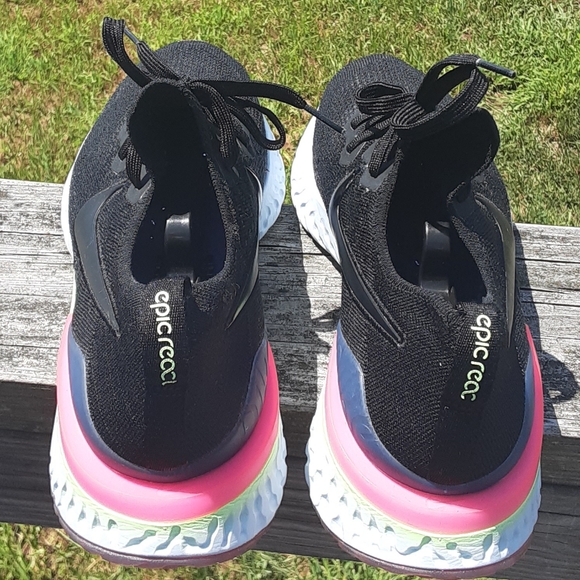 Men's Nike Epic React Size 11.5 Black-sapphire-lime Blast - Picture 5 of 7